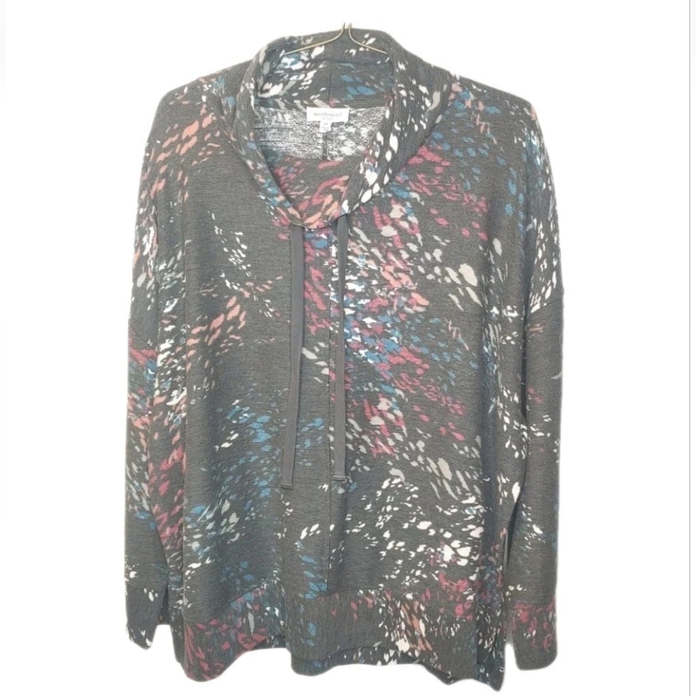 Westbound Drawstring Cowl Neck Sweater Woman Plus 2X Grey The Drop Shoulder Nwt